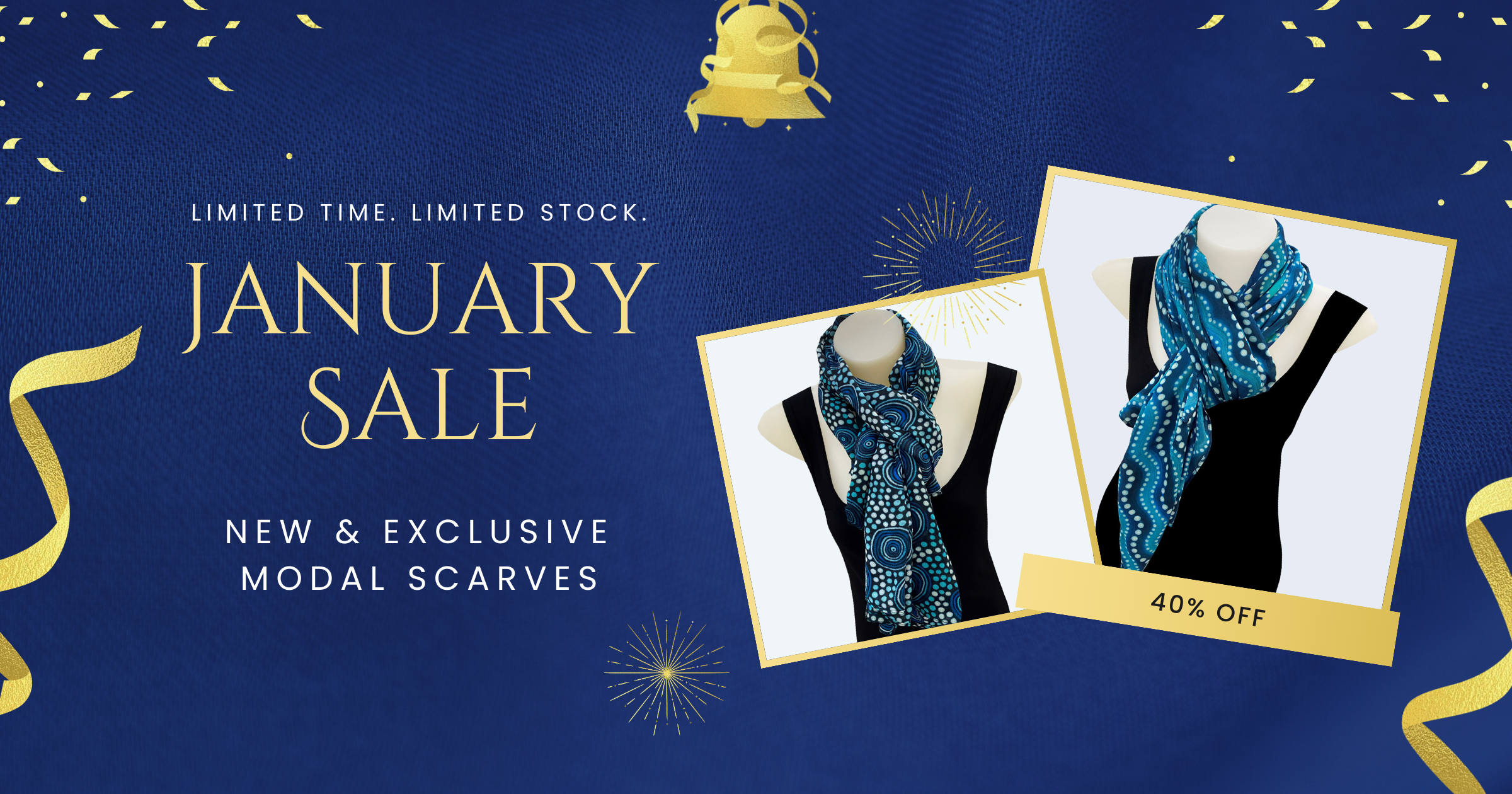 January Sale – 40% Off New & Exclusive Modal Scarves