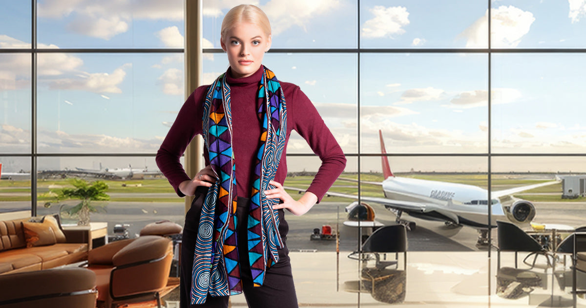 Desert Journey Aboriginal Art Large - Wool - Scarf