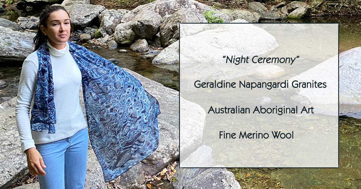Aboriginal Art, Australian Merino Wool Scarf