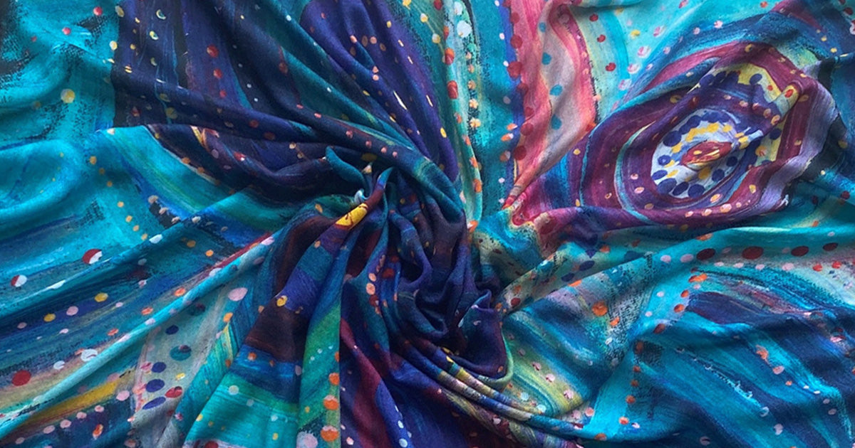 SEVEN SISTERS ABORIGINAL ART CASHMERE SCARF