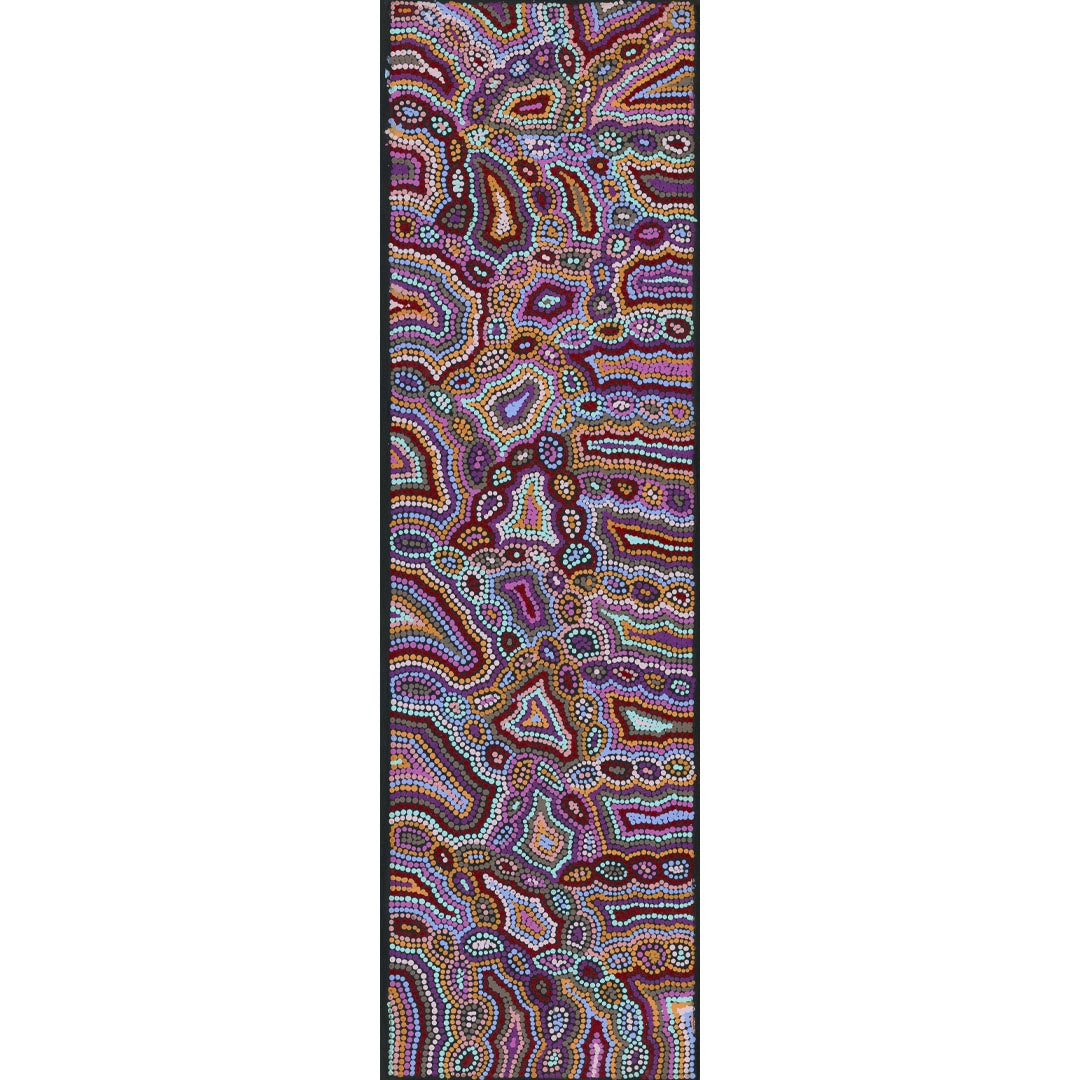 Jerusha Nungarrayi Morris- Desert Fringe Rush Seed  Dreaming 107 x 30cm