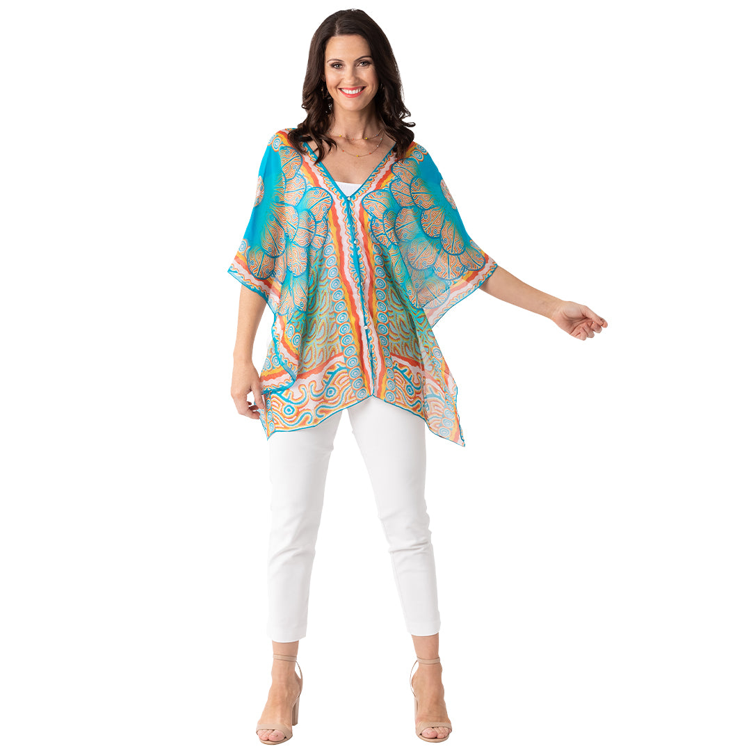 Hand stitched button loops silk top