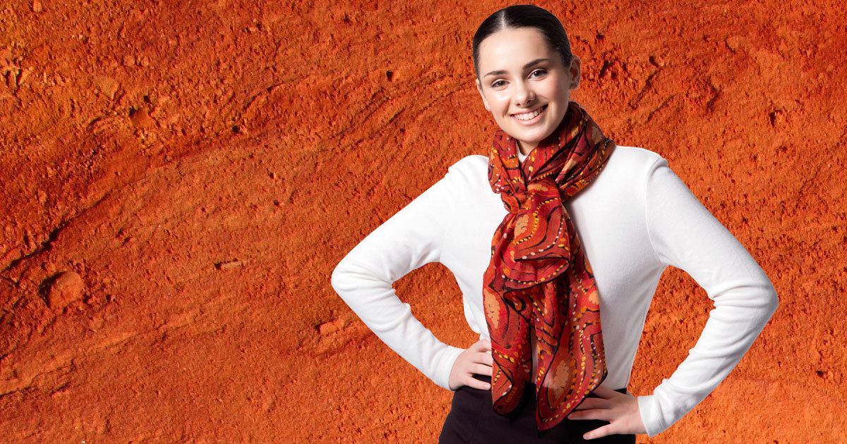 The Ultimate Travel Accessory: Mainie’s Red Earth Dreaming Merino Wool Scarf