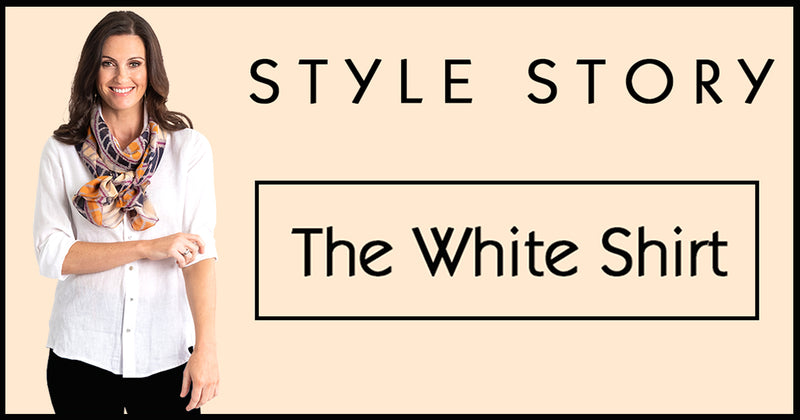 How to style a scarf with a white shirt