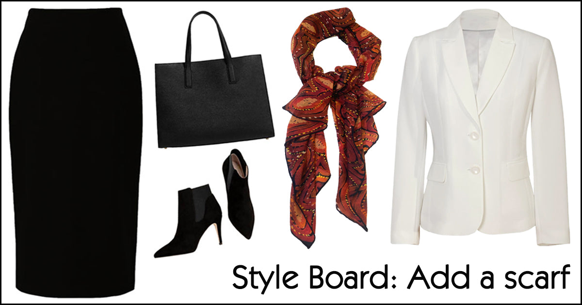 aboriginal art, australian merino wool scarf, woolmark, ethical fashion, style board