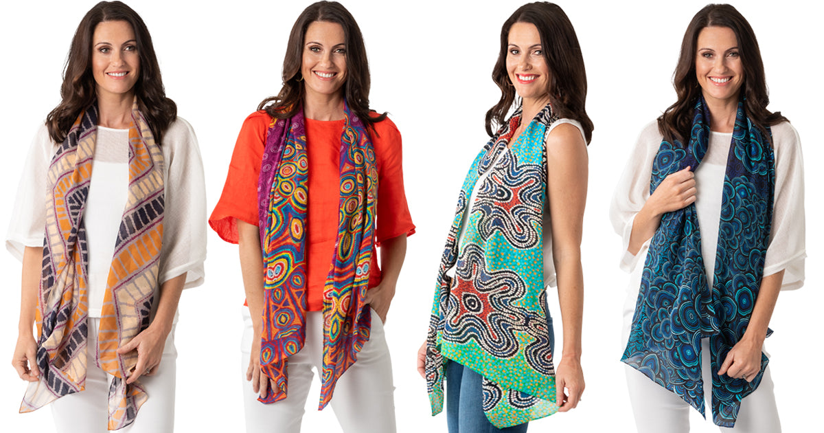 Aboriginal art silk scarf