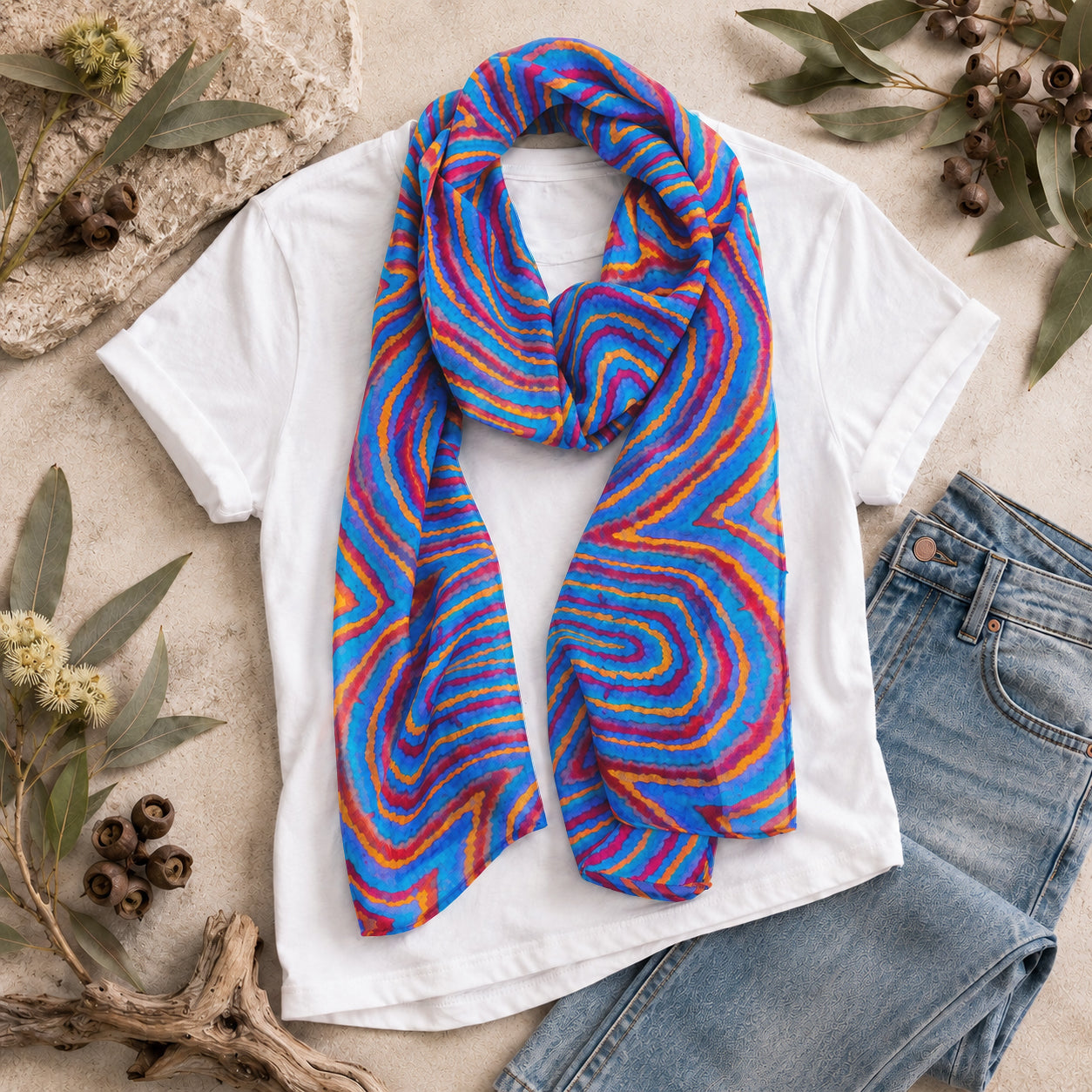Fire & Rain | Modal Scarf