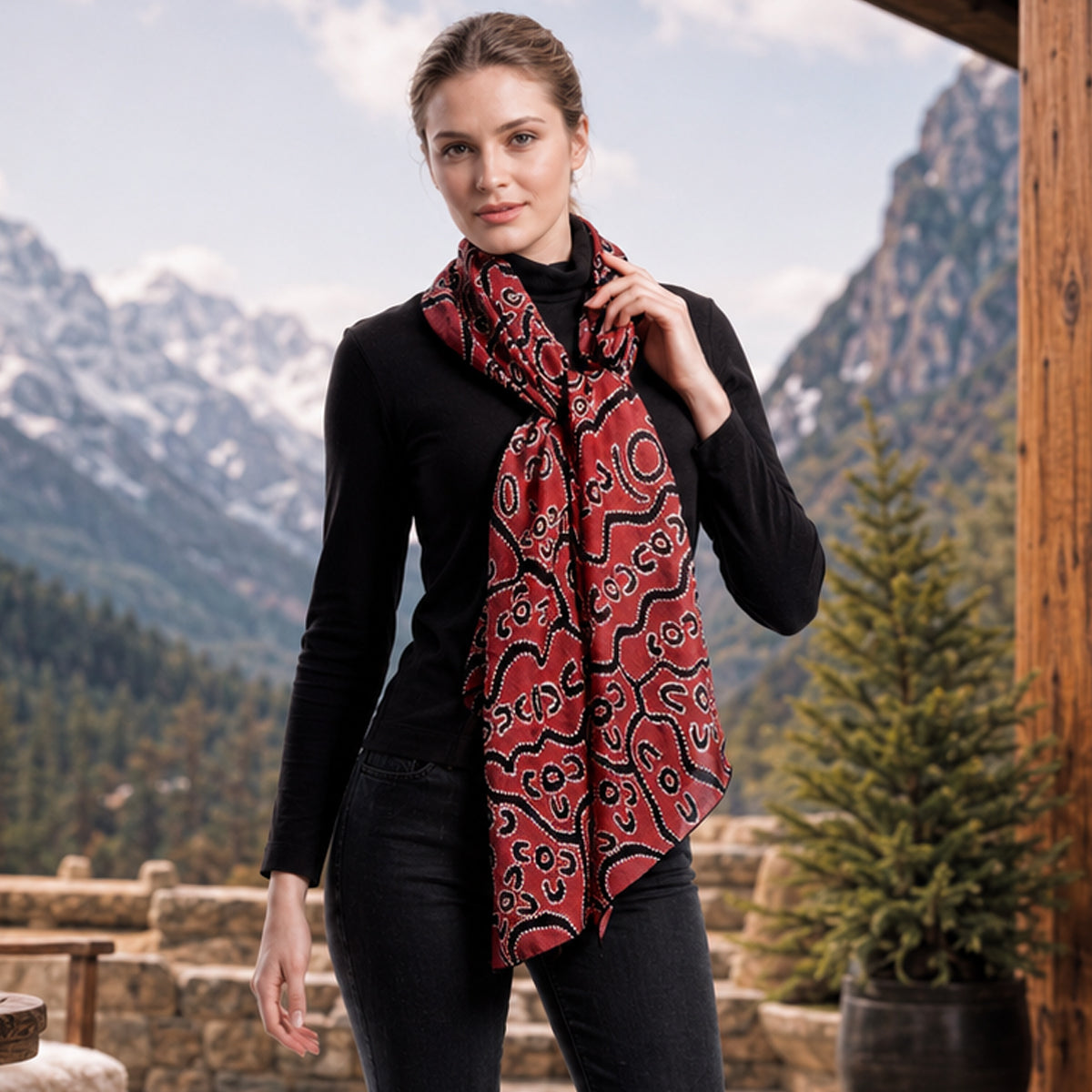 Red Bark Trees | Wool Scarf