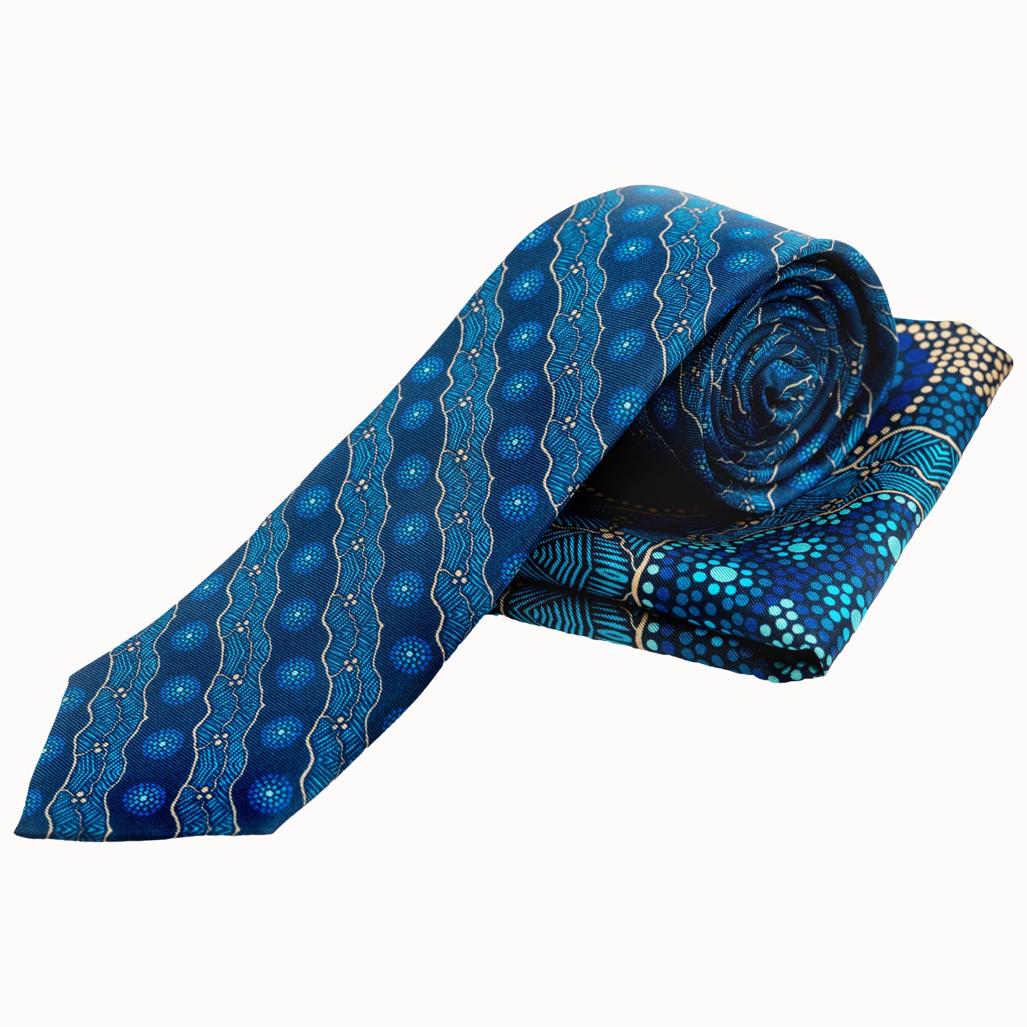 Blue Connections | Tie & Pocket Square Set