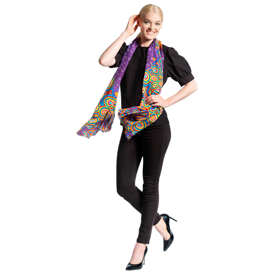 Aboriginal Art Silk Scarf