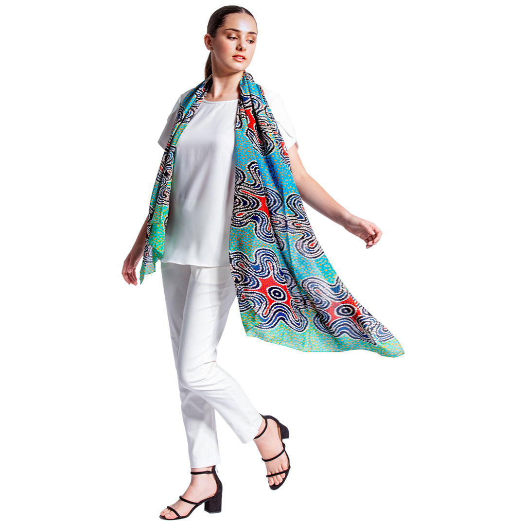 digital printing on silk scarf