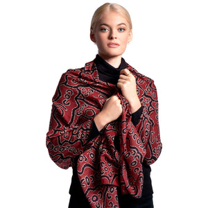 Red Bark Trees Wool Scarf